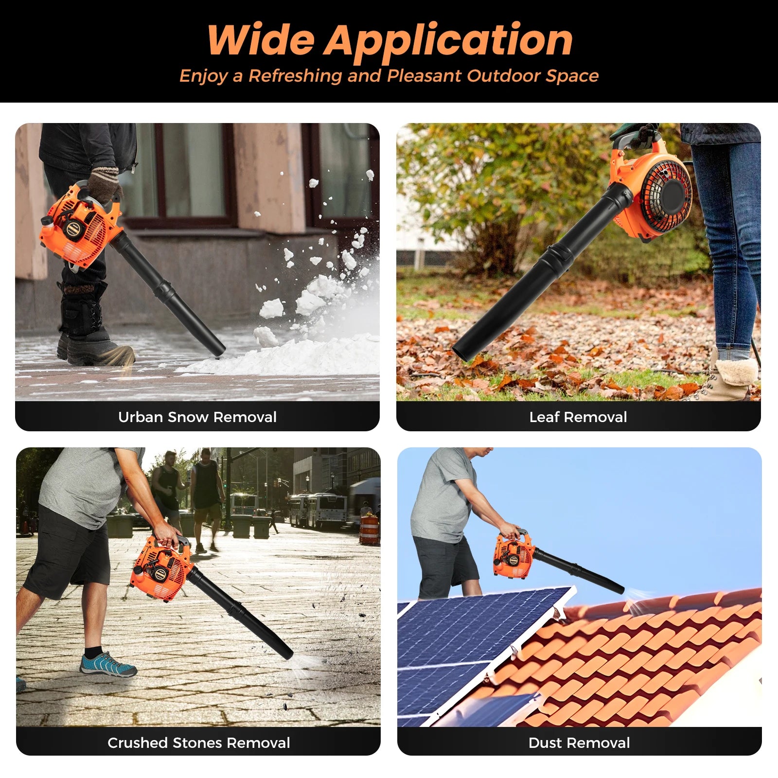 Gas Leaf Blower 25.4CC 2-Stroke 4.59ft³/h Commercial Handheld Gas Leaf Blower Grass Lawn Yard Dust Blowing Cleaning Tool