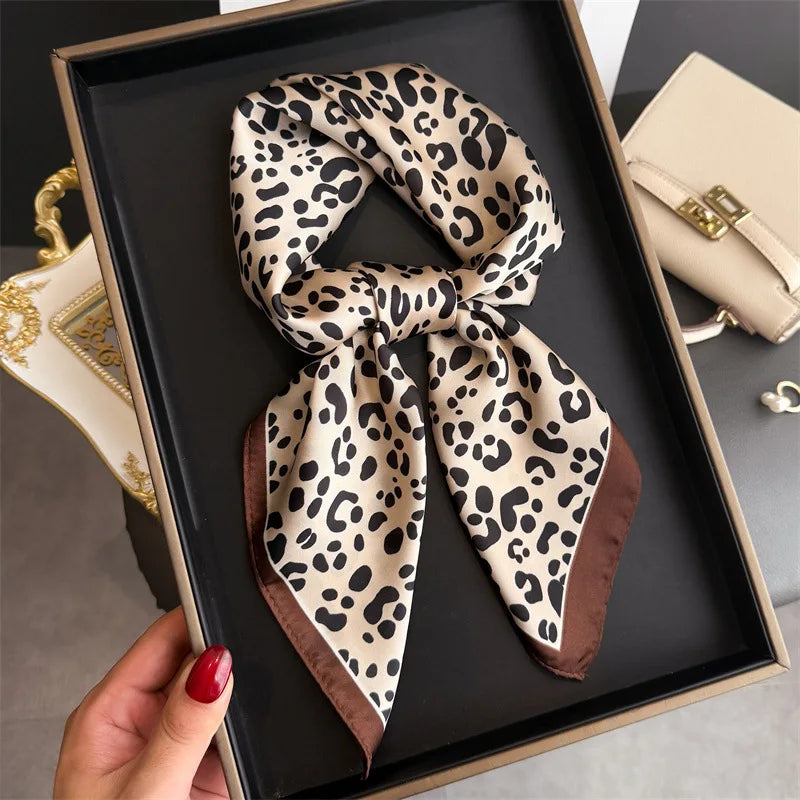 Bohemian Silk Square Scarf for Women Luxury Floral Print - Smarsty