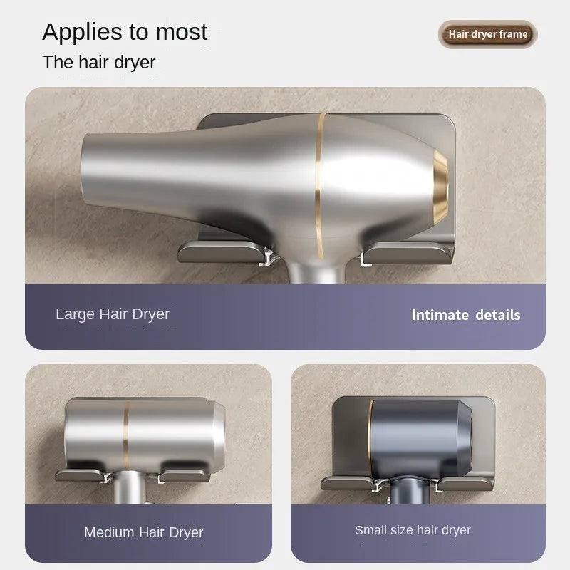 Wall-Mounted Hair Dryer Holder for Space-Saving Storage - Smarsty