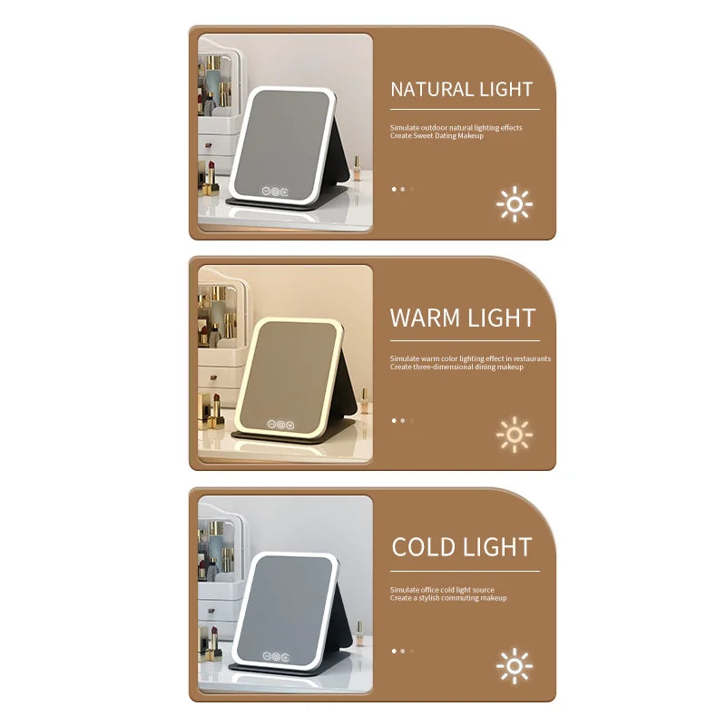 LED Dimmable Makeup Mirror with Adjustable Brightness - Smarsty