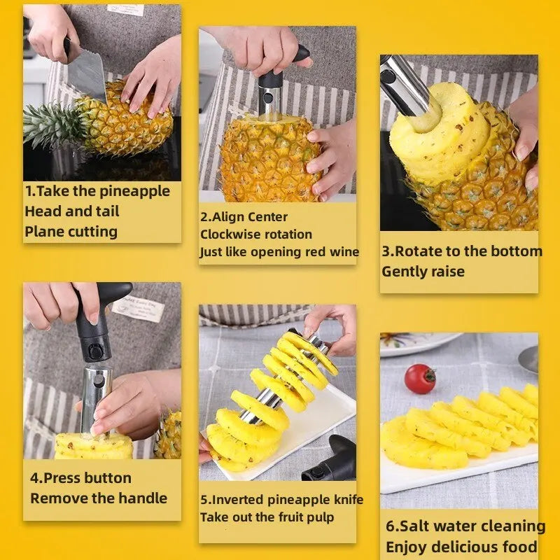 1pcs Pineapple Slicer Peeler Peeler Stainless Steel Fruit Tools Cooking Tools Kitchen Accessories Kitchen Gadgets by Smarsty