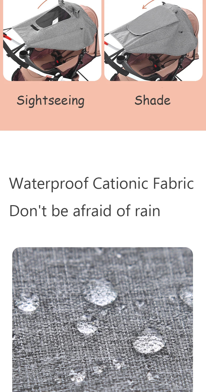 Universal Baby Stroller Accessories Sun Shade UV Protection Sunshade Carriage Canopy Cover for Prams Infants Car Seat Sun Visor by Smarsty