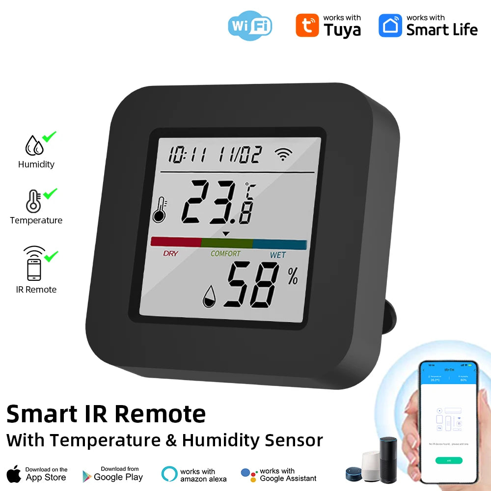 Tuya Smart Universal IR Remote With Temperature Sensor - Smarsty