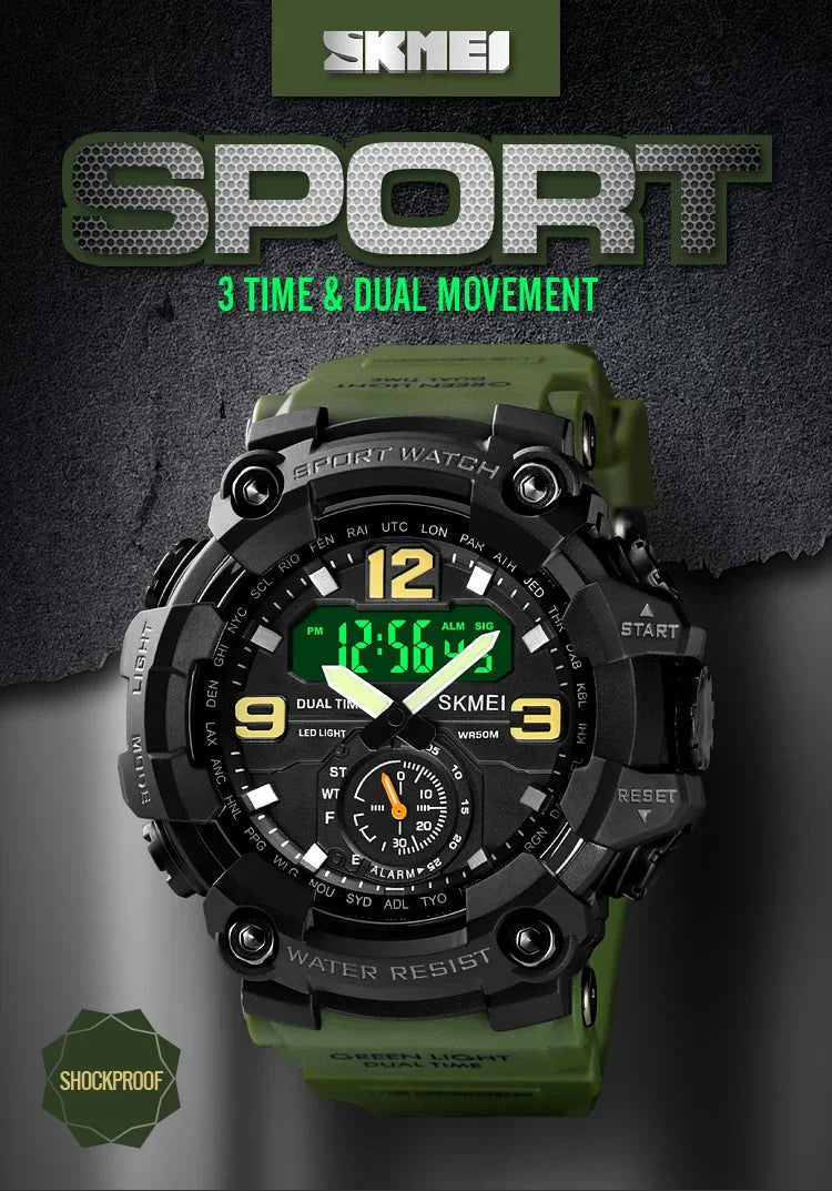 Skmei 1637 Waterproof Sport Wristwatch with Dual Movement - Smarsty