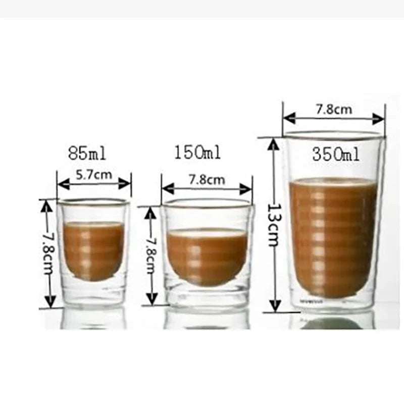 Heat Resistant Double Wall Glass Coffee Mug - Smarsty