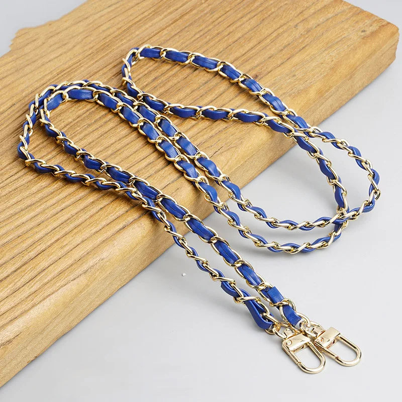 PU Leather Metal Chain Accessories Crossbody Shoulder Portable Wrist Bag Chain Strap Replacement Luggage Accessories Versatile