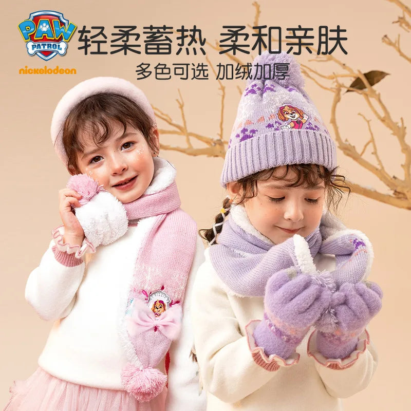 Kids Winter Hat Glove Set Scarf Cartoon Rescue Dogs - Smarsty
