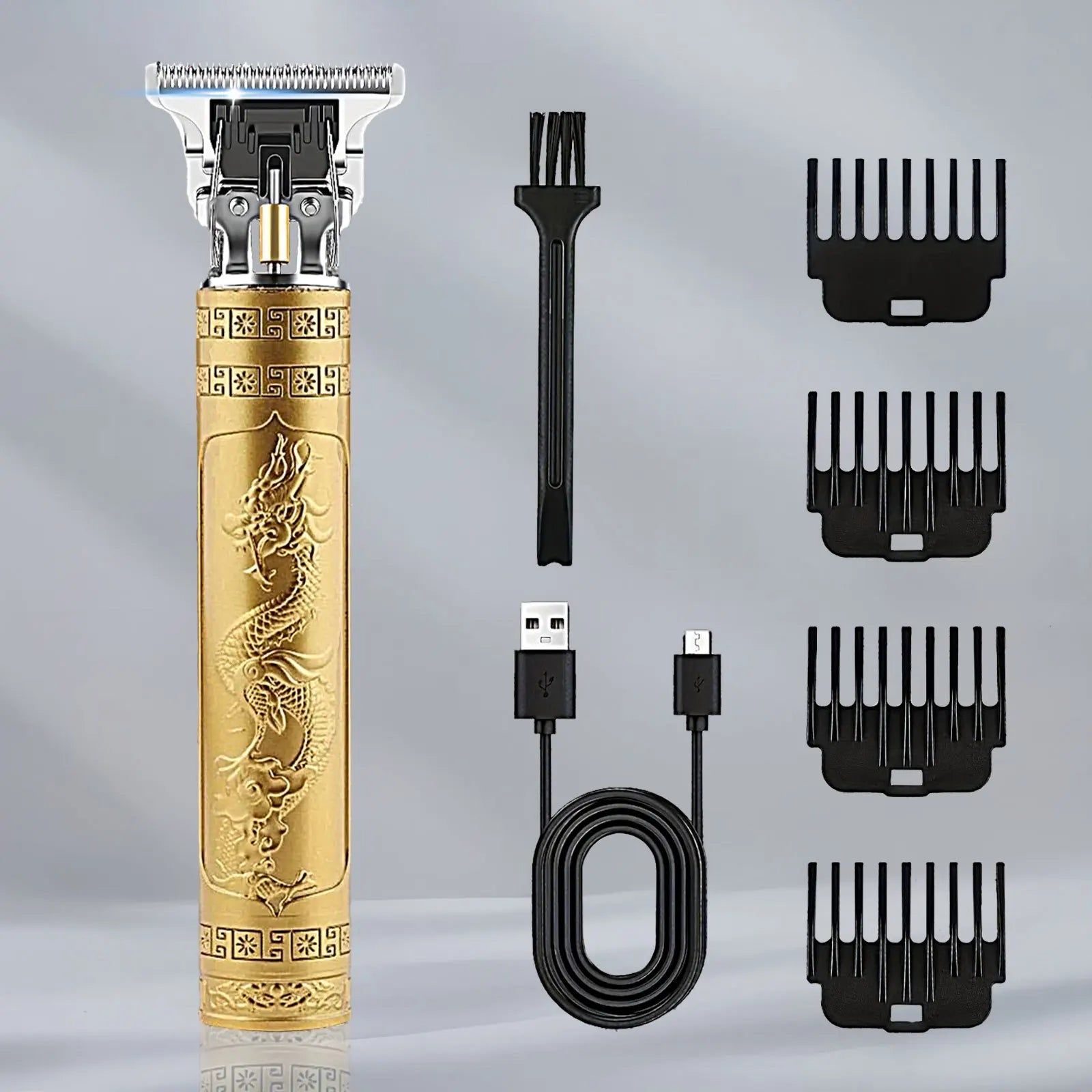 LCD Electric Hair Clipper for Men Oil Shaving Head Pusher Sculpture Shaver Rechargeable Hair Trimmer Hairdressing Set Gifts