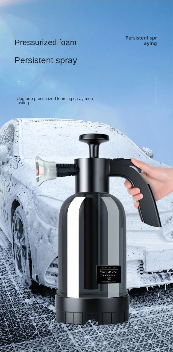 2L Hand Pump Foam Sprayer with 3 Types of Nozzle Hand Pneumatic Foam Cannon Snow Foam Car Wash Spray Bottle Car Window Cleaning - Smarsty
