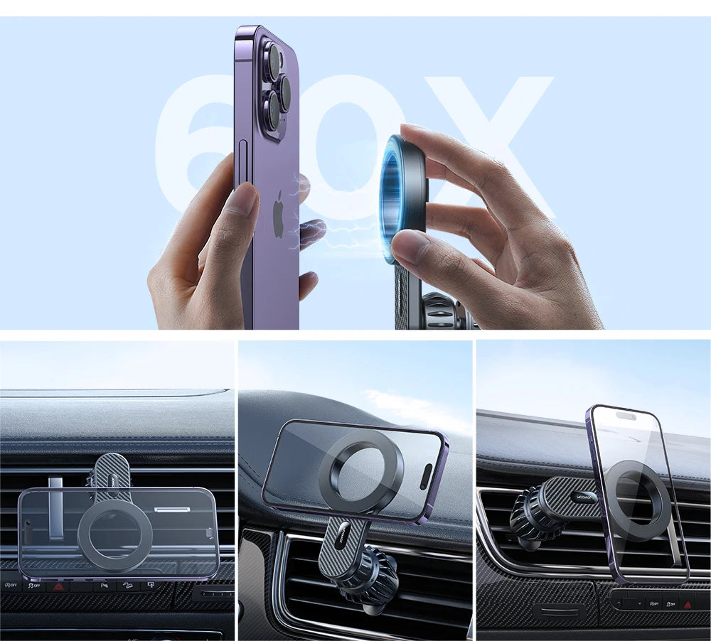 Magnetic Car Phone Holder Universal Air Vent Mount - Smarsty
