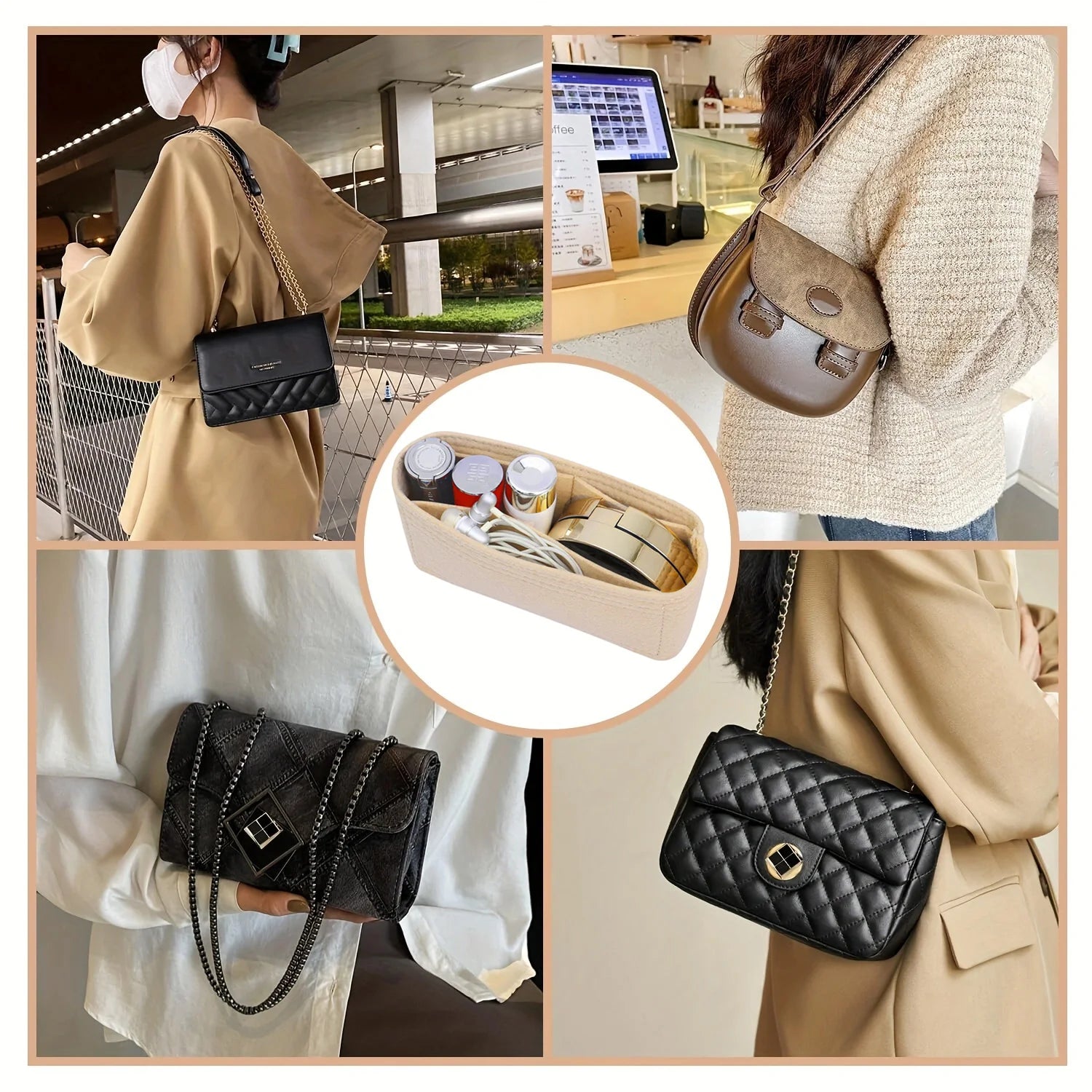 Bag Organizer For Longchamp Mini Bag Storage Bag The Liner Bag Felt Purse Insert Handbag Liner Bag