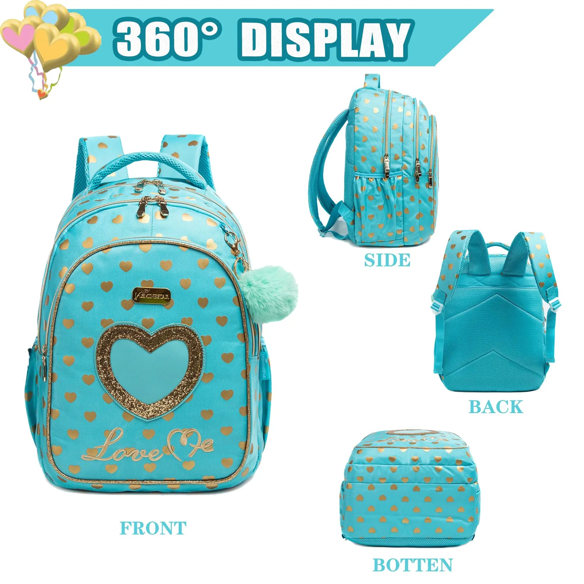 Girls School Backpack With Lunch Bag And Pencil Case - Smarsty