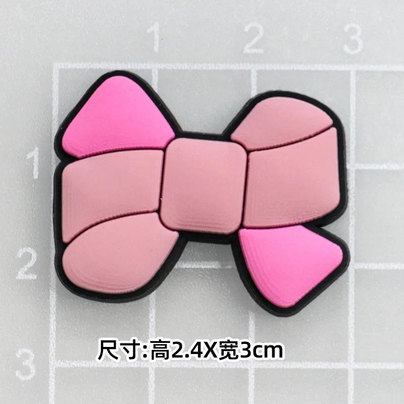 MINISO 20P Cute Cartoon PVC Pink Fashion Barbie Shoe Flowers DIY Hole Shoes Sandals Charm Shoes Accessories Party Festival Gifts