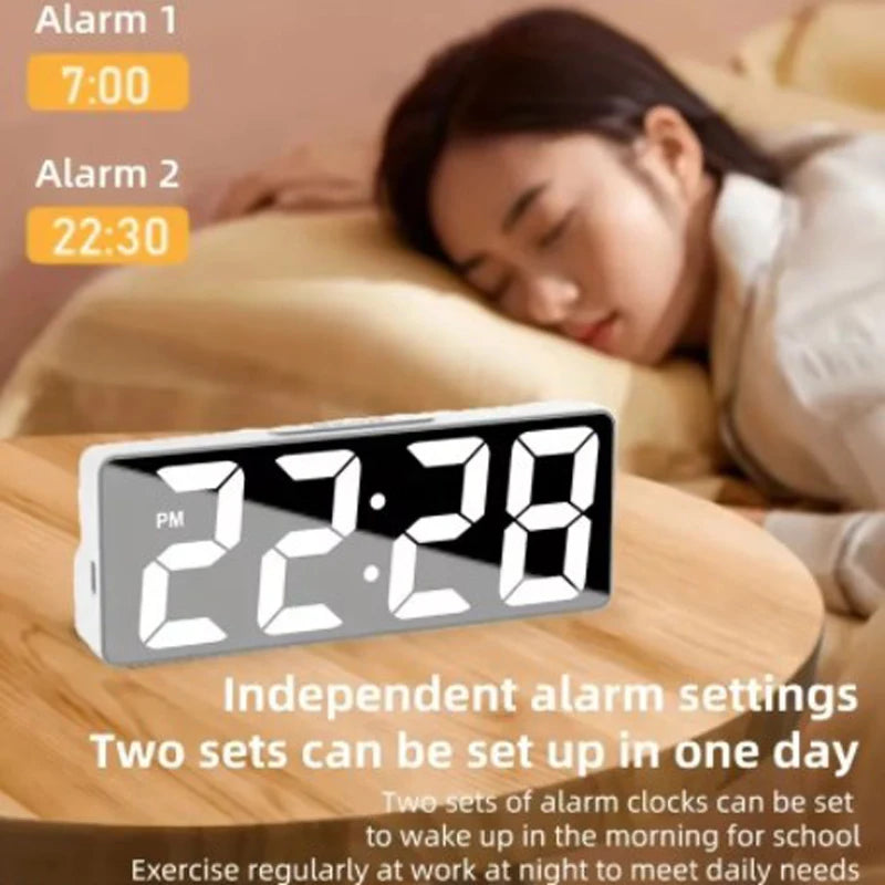 LED Digital Alarm Clock with Temperature Display - Smarsty