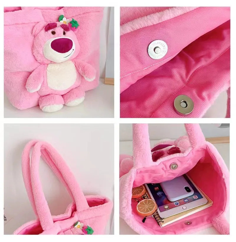 Disney Stitch Plush Shoulder Bag Cute Strawberry Bear - Smarsty
