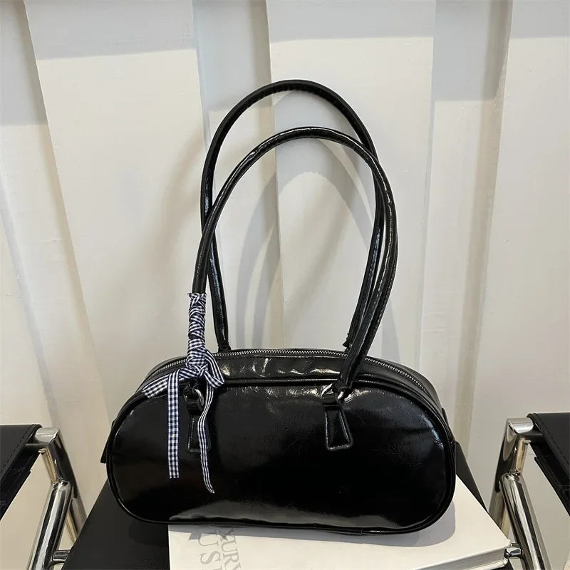 Large Capacity Silver Women Shoulder Bag Daily Use Casual - Smarsty