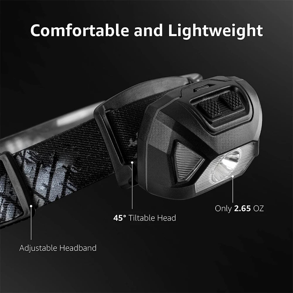 6 Modes Usb Rechargeable Headlamp IPX4 Waterproof Headlight Flashlights LED Head Lamp With Red Green Light For Outdoor Fishing by Smarsty