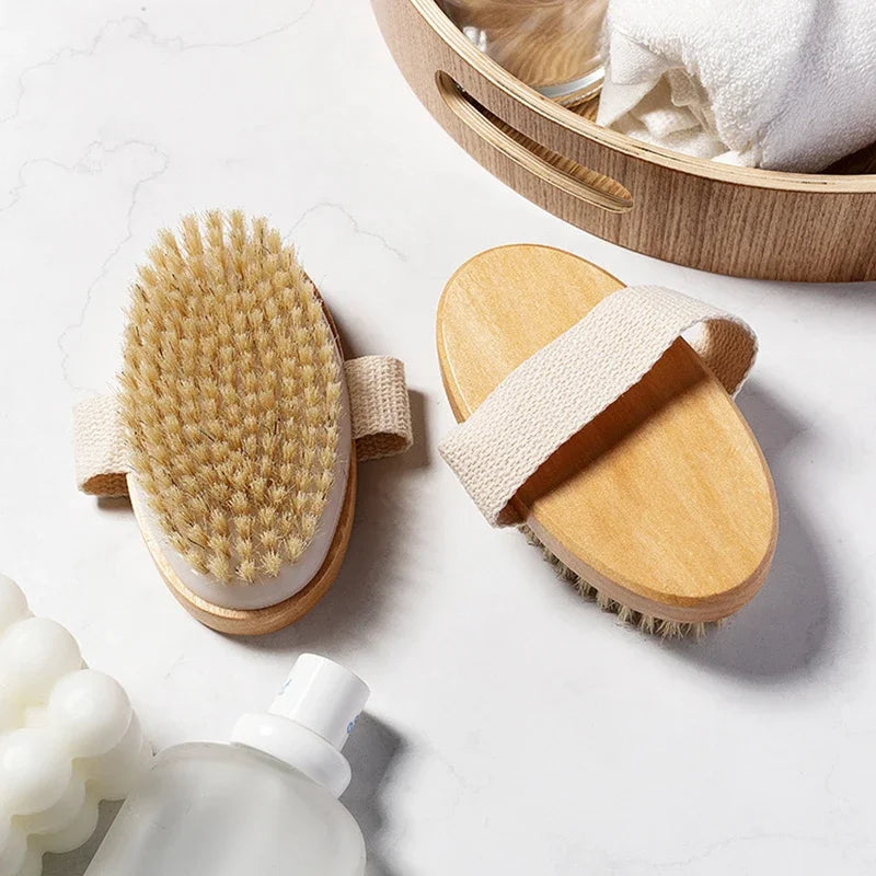 Natural Bristle Bath Brush for Soft Skin Massage - Smarsty