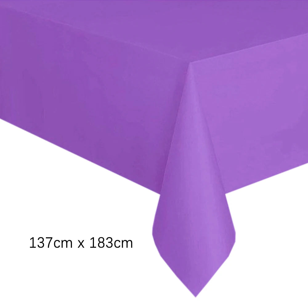Disposable White Pink Tablecloth for Parties and Weddings - Smarsty