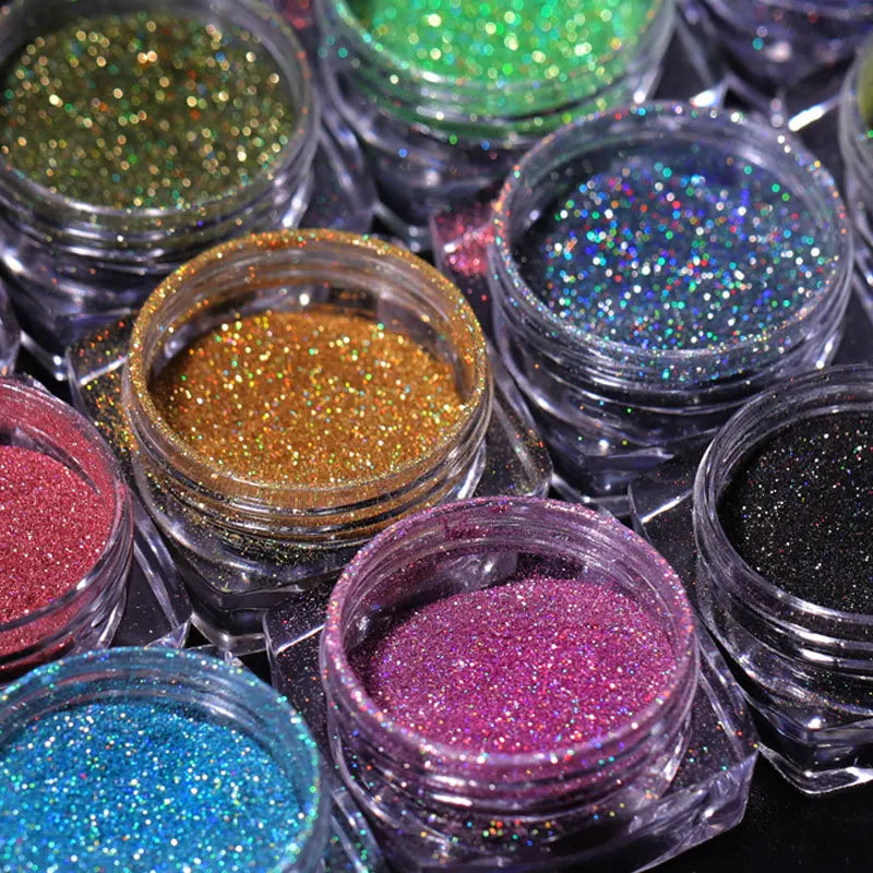 Holographic Glitter Nail Powder Set for Stunning Manicures - Smarsty