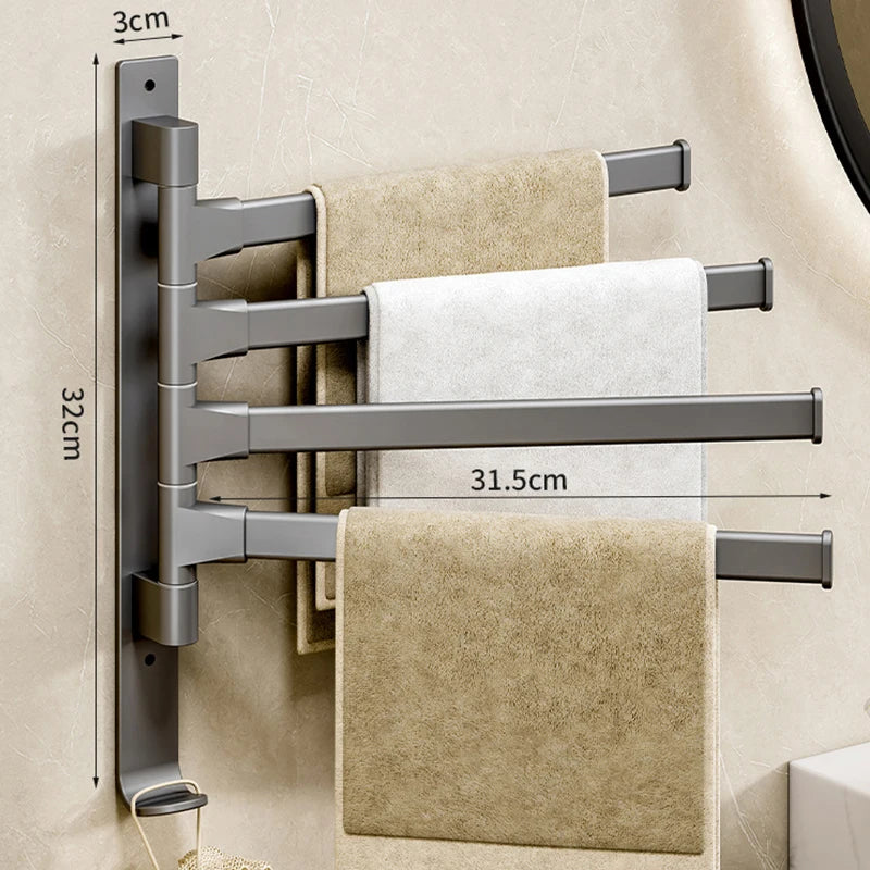 Rotatable Aluminum Towel Rack Space Saving Design - Smarsty