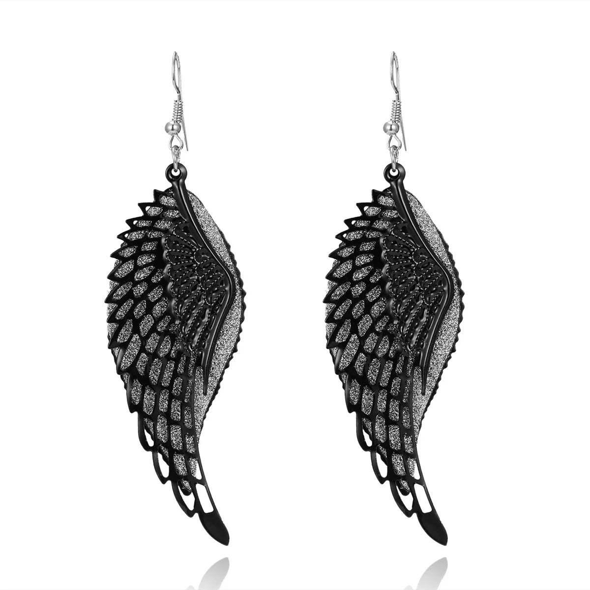 Vintage Punk Black Flower Drop Earrings for Women Geometric Style - Smarsty