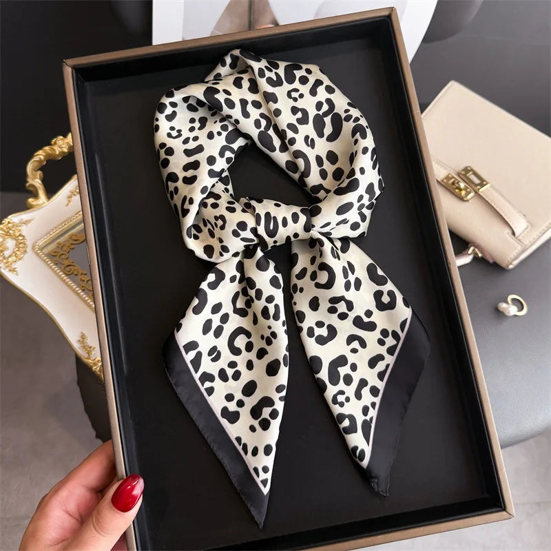 Bohemian Silk Square Scarf for Women Luxury Floral Print - Smarsty