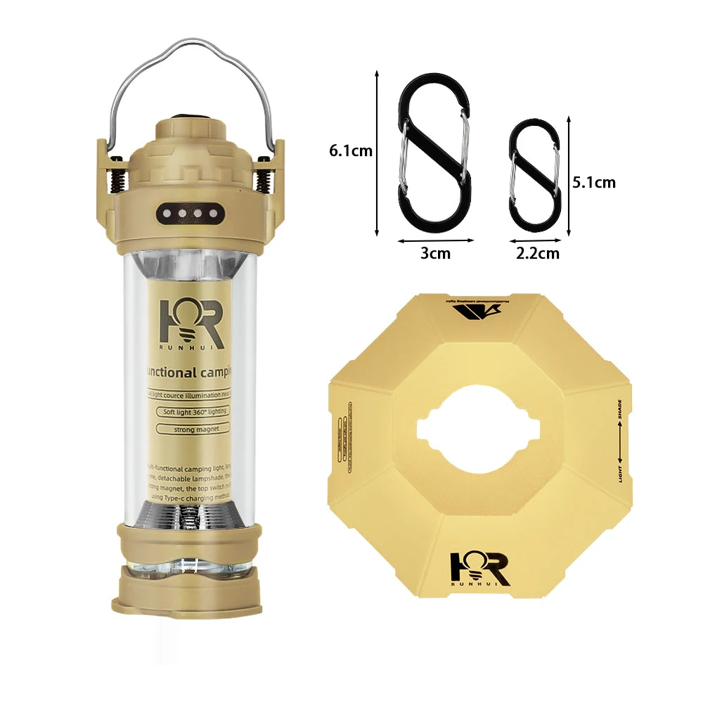 Camping Lamp Portable Tent Lantern Lamp USB Charging Lamps Outdoor Camping Emergency Lamp Flashlight Hiking for CARGO