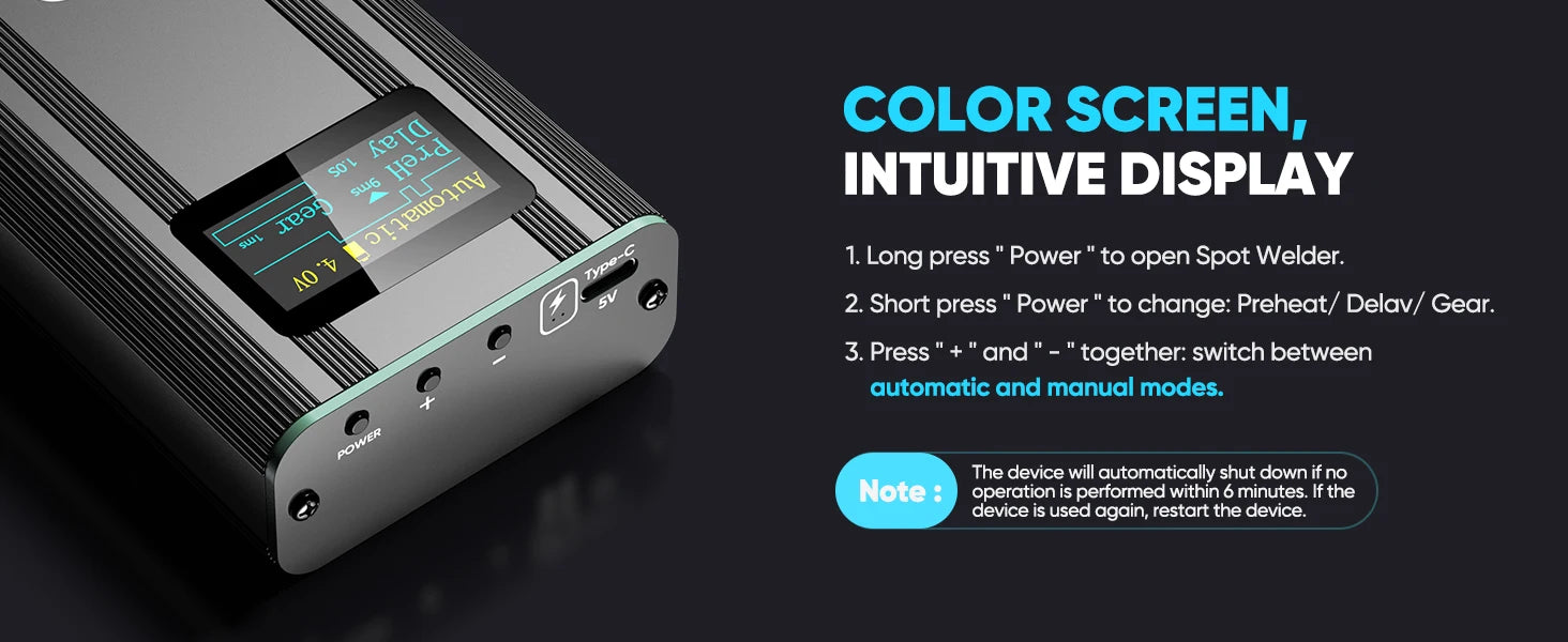 Seesii 80 Gears Mini Portable Spot Welder Spot Welder with Digital Display Upgraded Handheld Welding Nickel Sheets 0.1-0.2mm