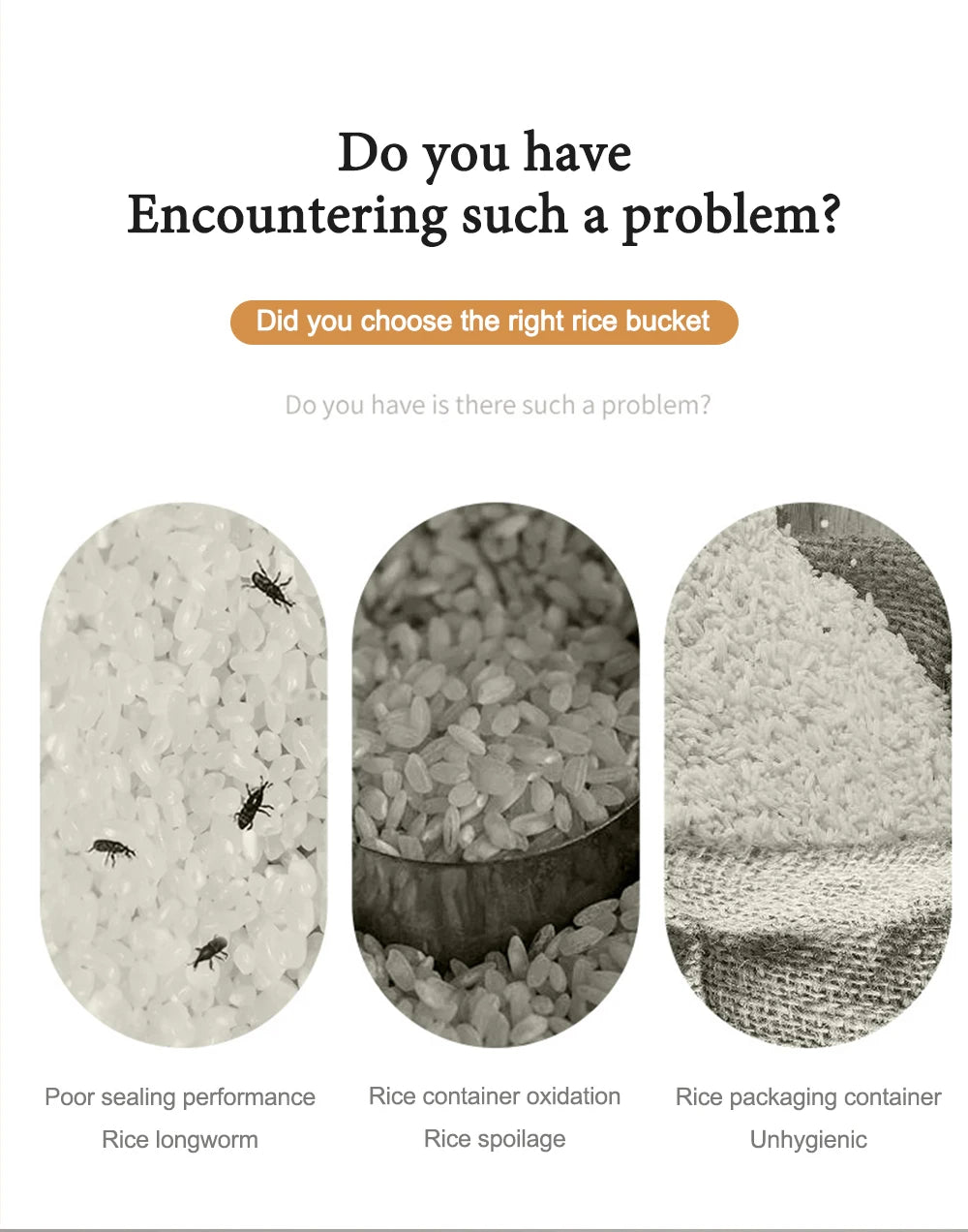 Insect Proof Moisture Proof Rice Box Grain Sealed Jar Kitchen Container 5/10KG Storage Kitchen Container Storage Box with Lid by Smarsty