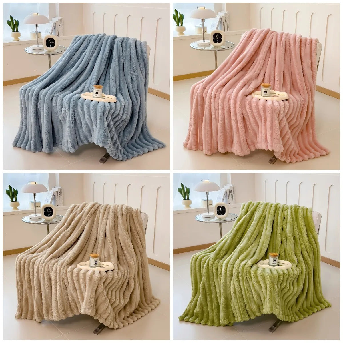 Thickened Striped Multifunctional Blanket for Comfort - Smarsty