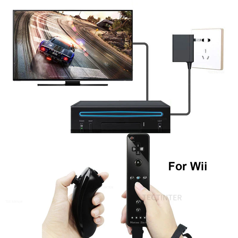 Wireless Nintendo Wii Gamepad Controller with Nunchuck Joypad - Smarsty
