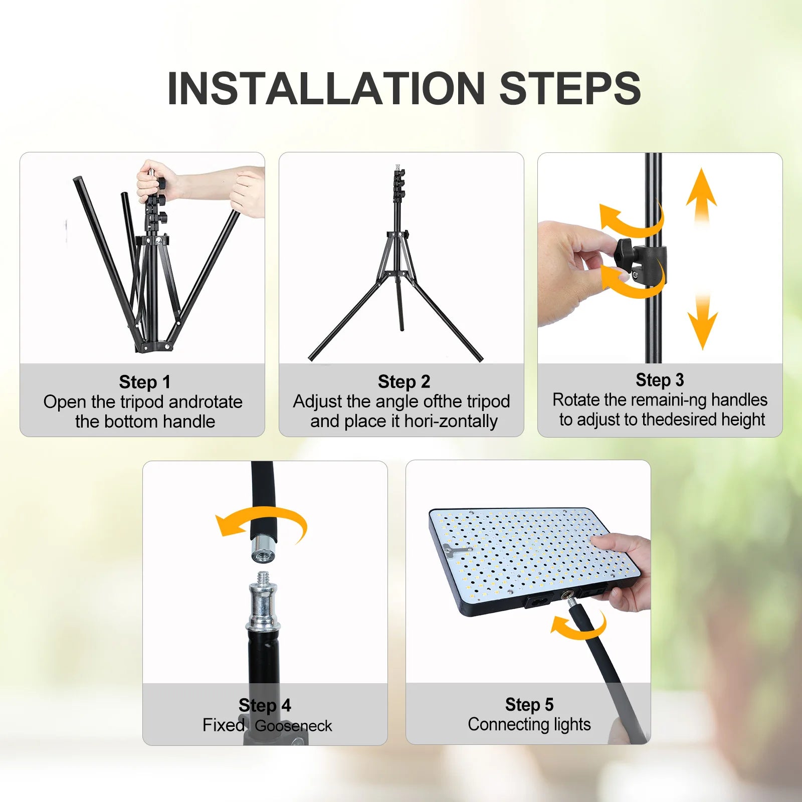 Grow Lights with Stand and Timer, FECiDA Tripod Standing Grow Lights for Indoor Plants, 24"-64" Height Adjustable