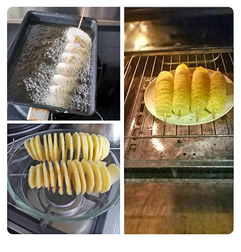 Whirlwind Potato Spiral Cutter Potato Tower Making Machine Vegetable Slicer Creative Vegetable Tools Kitchen Accessories Gadgets by Smarsty