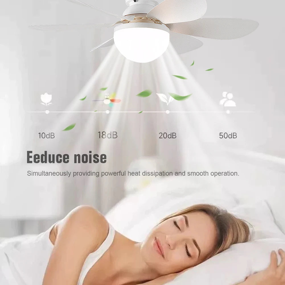 Screw in Ceiling Fan in Light Socket with Remote Ceiling Fan with Light for Bedroom Kitchen Living Room