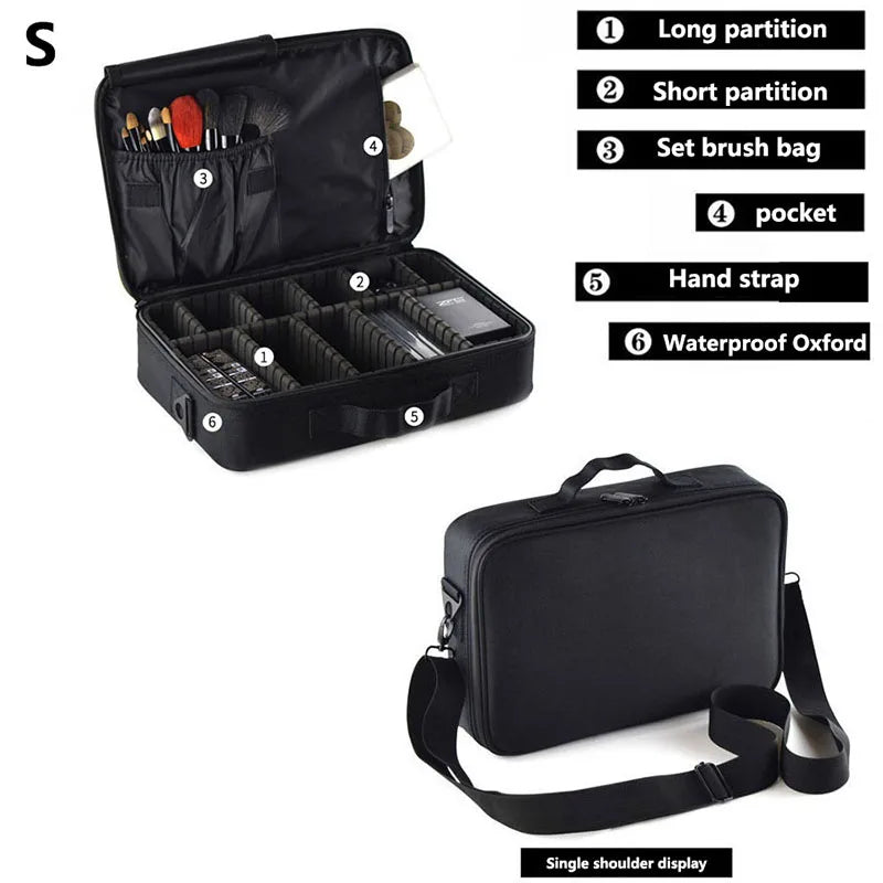 Large Capacity Travel Makeup Case Cosmetic Organizer - Smarsty