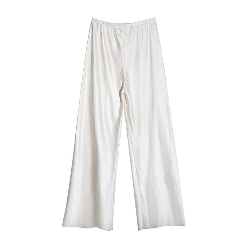 Satin Wide Leg Pants Long Floor Casual Pants Women's Summer - Smarsty