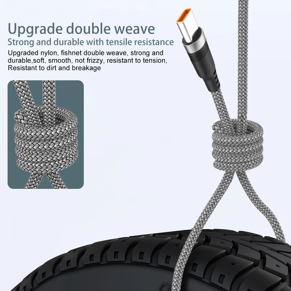 USB Type C 6A Super- Charging Cable For Huawei USB C Extended 1m 2m 3m 5m 8-Meter Cable For Xiaomi Vivo Leeco OnePlus Oppo - Smarsty