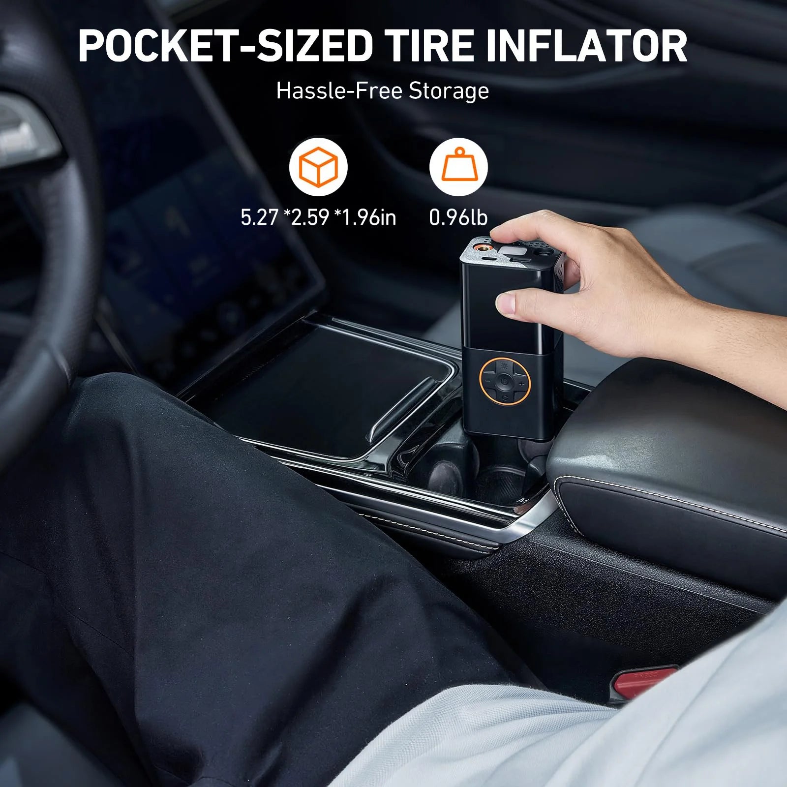 Tire Inflator Portable Air Compressor, 8000mAh Cordless Air Pump for Car Tires, 150 PSI Electric Bike Tire Pump with LED Light