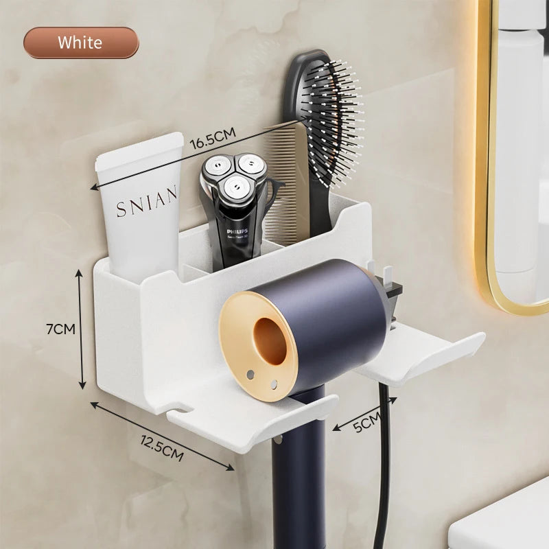 Wall Mounted Hair Dryer Holder Organizer for Bathrooms - Smarsty