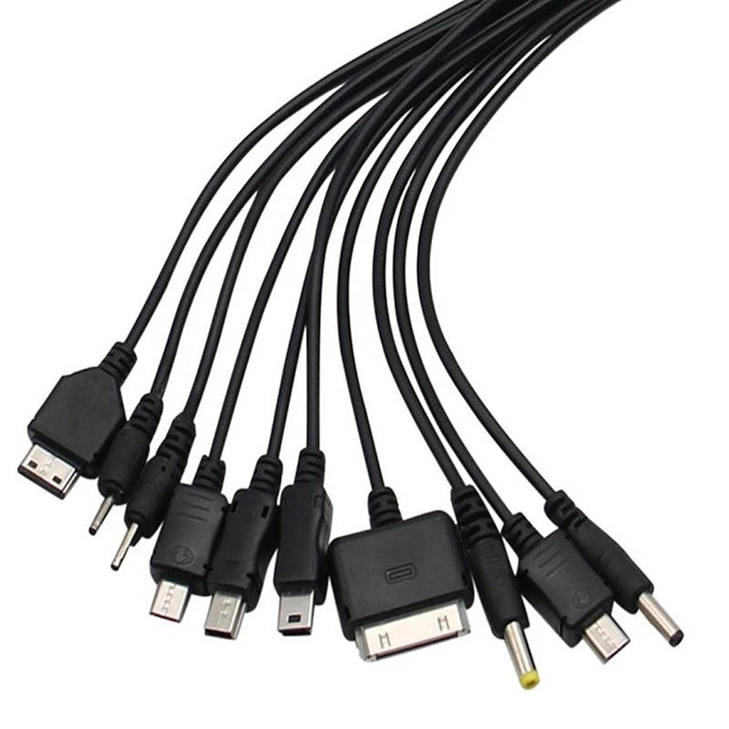 Universal USB To Multi Plug Cell Phone Charger Cable 10 to 1 USB Cable For Samsung Xiaomi Huawei Google OPPO Vivo Charger Cable - Smarsty