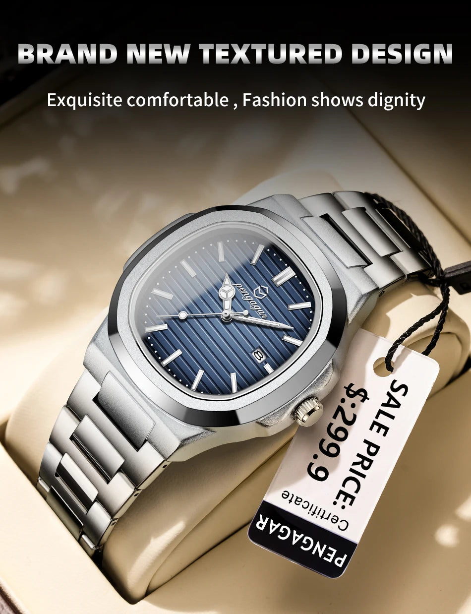 Luxury Waterproof Men’s Quartz Wristwatch with Luminous Dial - Smarsty