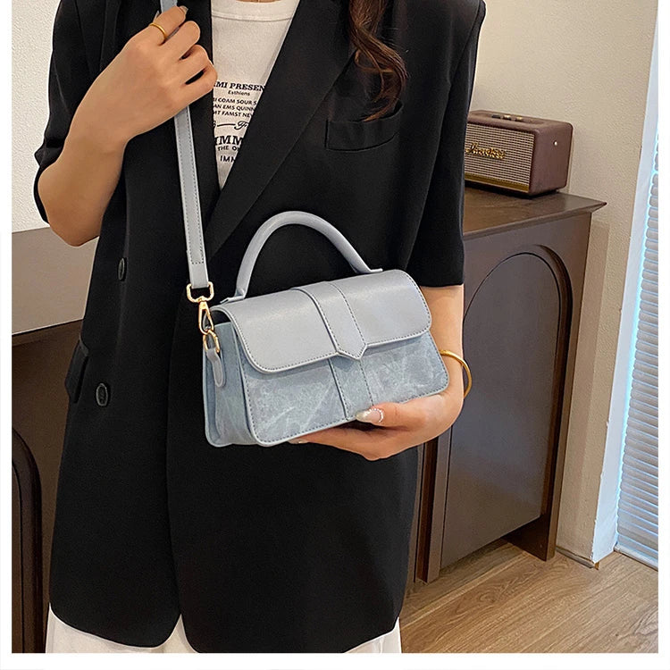 Versatile PU Leather Shoulder Bag For Women Square Satchel - Smarsty