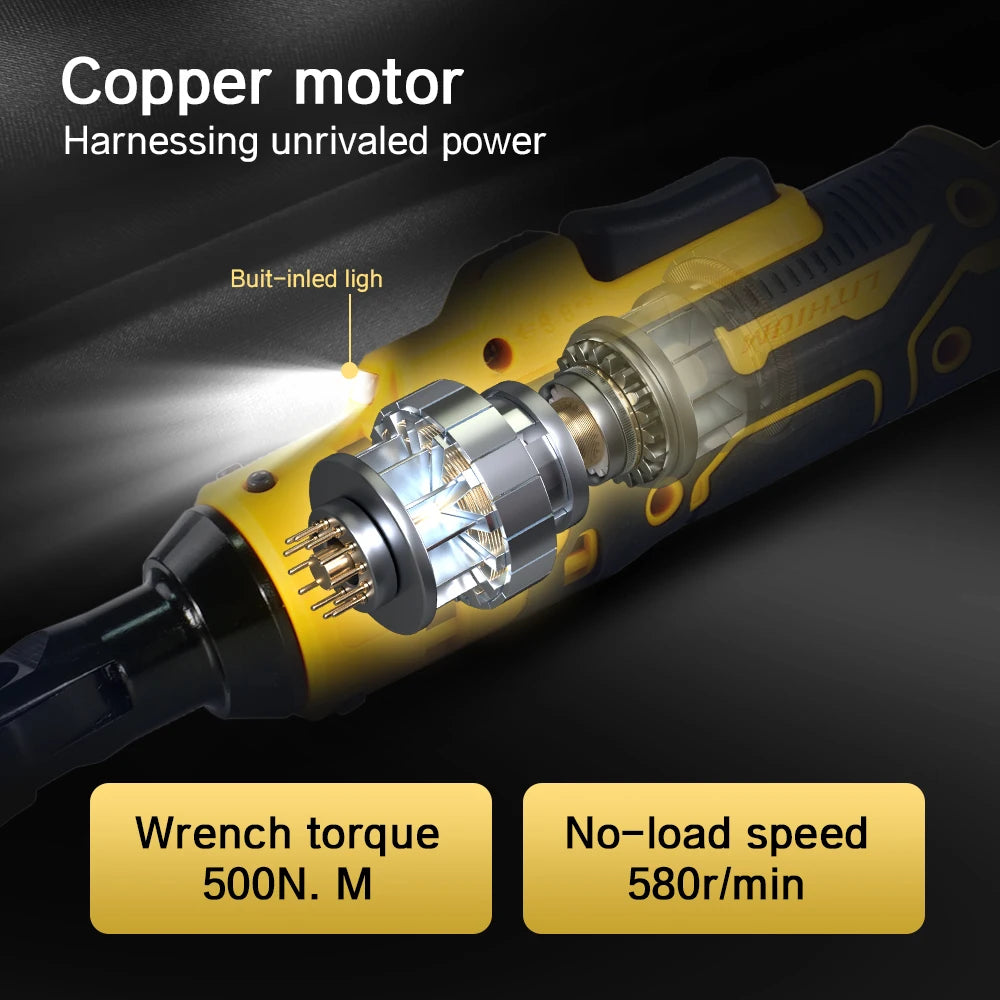 Cordless Electric Ratchet Wrench 500N.M for Quick Nut Removal - Smarsty