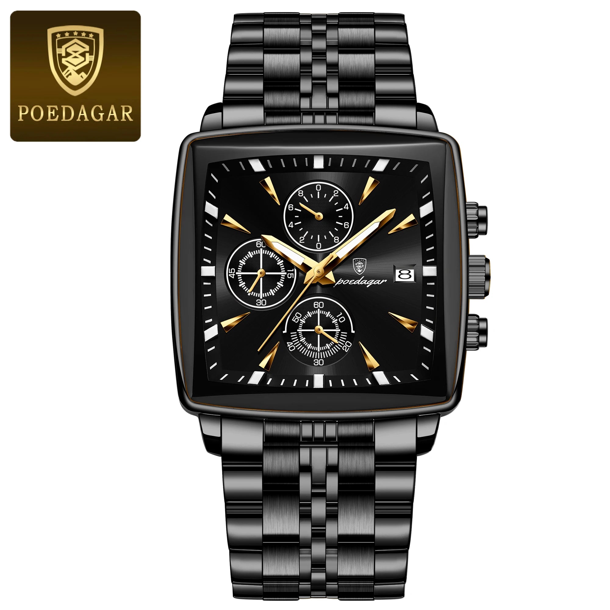 Luminous Waterproof Men's Chronograph Watch with Date - Smarsty