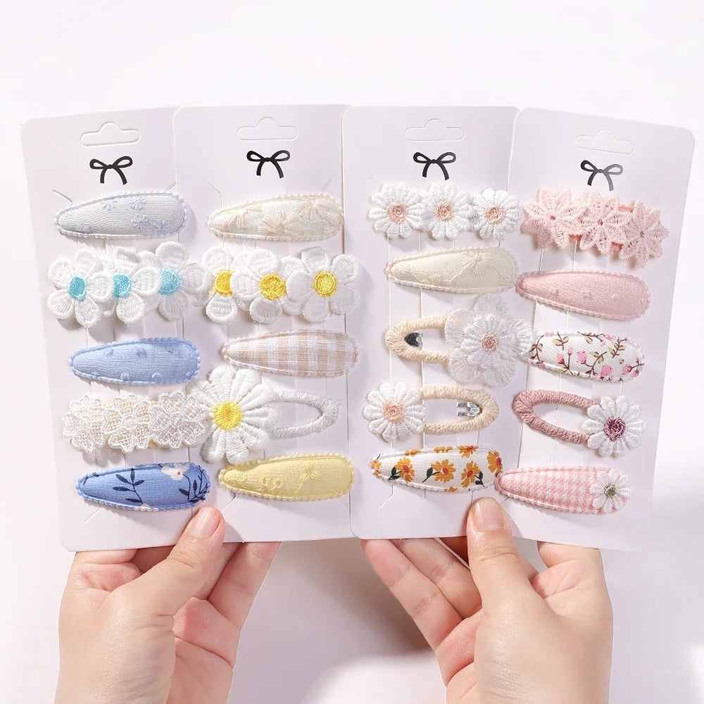 5Pcs Floral Hair Clips Set for Girls - Smarsty
