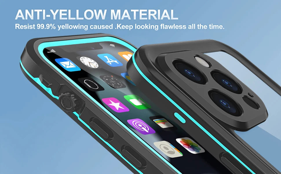 Full Sealed Clear IP68 Waterproof Case For iPhone 16 15 14 Plus 13 12 11 Pro Max Mini XS XR X Shockproof Cover Screen Protector by Smarsty