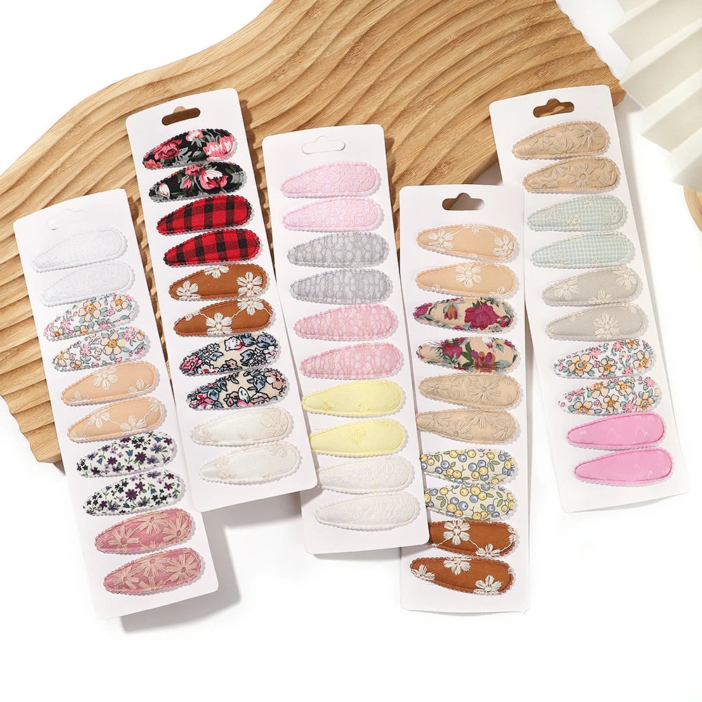 10 Pcs Cotton Alloy Hair Clips for Kids - Smarsty