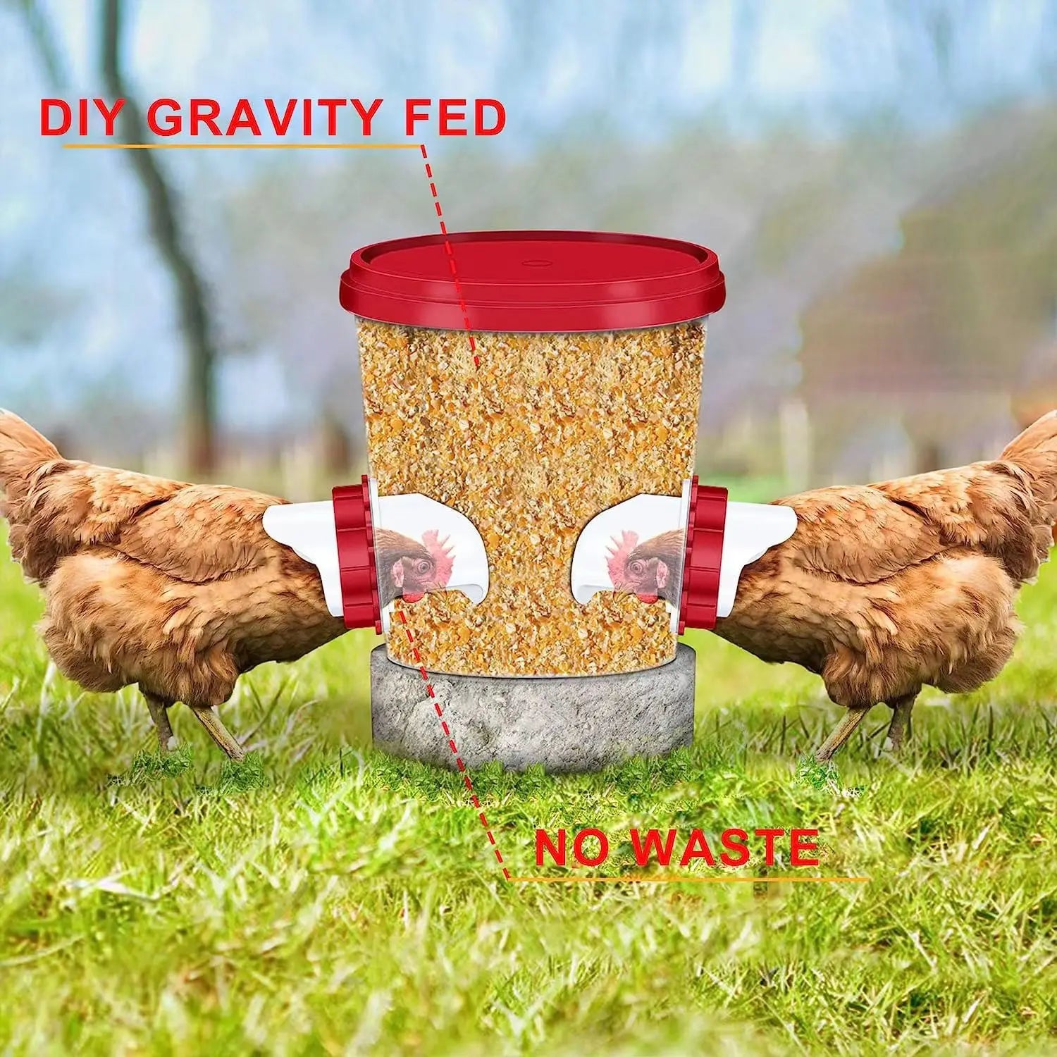 Rainproof Automatic Chicken Feeder for Easy Self Feeding - Smarsty
