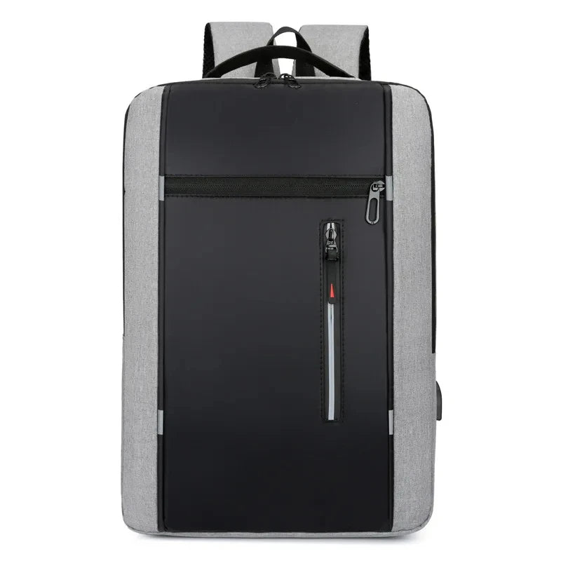 Men's Waterproof Oxford Laptop Backpack 15.6 Inch with USB Charging Port High Capacity Business Travel School Bag - Smarsty